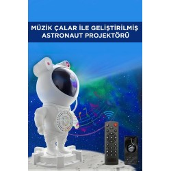 Beyaz Astronot Kumandalı Bluetooth Hoparlör Müzik Çalar