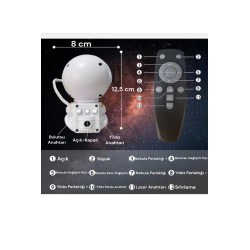 Astronot Gece Lambası Galaxy Yıldızlı Projeksiyon Tavan Aydınlatma Lamba Ev Çocuk Oda