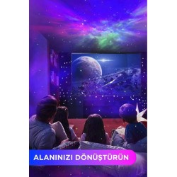 Astronot Projektör Gece Lambası Galaxy Gökyüzü Star Projeksiyon Kumandalı Samanyolu Aydınlatma