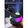Siyah RGB Işıklı Çalar Saatli Bluetooth Hoparlörlü Şarj Standı