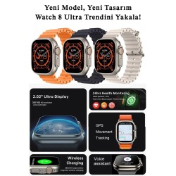 49mm Çift Kordon Kilitli Vidalı Gs Ultra 8 Max Watch 8 Ultra 2.08 Ekran Akıllı Saat