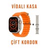 8 Ultra Çift Kordon Kilitli Vidalı 49mm 2.05 Inch Ios Ve Android Uyumlu Akıllı Saat