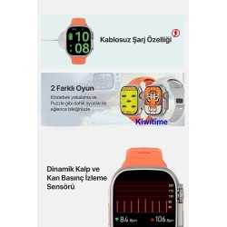8 Ultra Çift Kordon Kilitli Vidalı 49mm 2.05 Inch Ios Ve Android Uyumlu Akıllı Saat