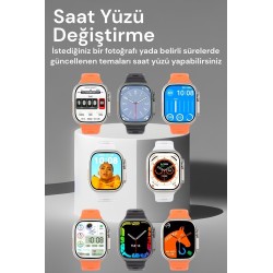 8 Ultra Çift Kordon Kilitli Vidalı 49mm 2.05 Inch Ios Ve Android Uyumlu Akıllı Saat