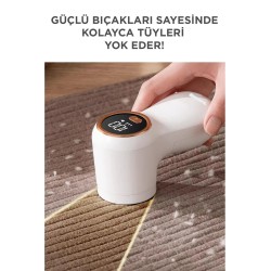 Dijital Ekranlı M118 Extra Bıçaklı Şarjlı Tüy Temizleme Ve Tiftik Temizleme Makinesi