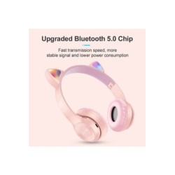 Kablosuz Bluetooth Kulaküstü Kedili P47m Kulaklık Rgb Işıklı Kedi Desenli Kulaklık P47m