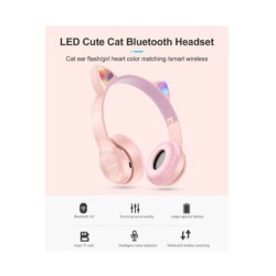 Unytech P47m Rgb Işıklı Kedi Desenli Bluetooth Kulaklık