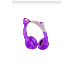 P47m Kedi Kulak Bluetooth Kulaklık Kedi Kulak Wireless Kulaklık Mor