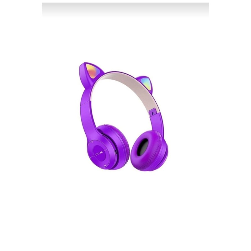 P47m Kedi Kulak Bluetooth Kulaklık Kedi Kulak Wireless Kulaklık Mor