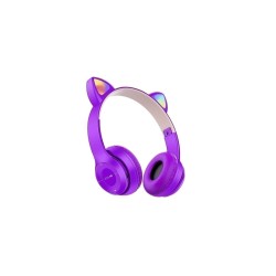 P47m Kedi Kulak Bluetooth Kulaklık Kedi Kulak Wireless Kulaklık Mor