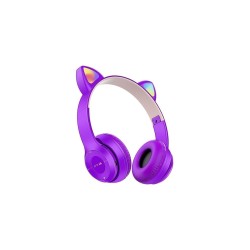 Bluetooth Kedi Kulaklık Katlanabilir Sd Kart Girişli Mikrofonlu Kablosuz Led Işıklı Kulaklık