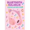 Bluetooth Kedi Kulaklık Katlanabilir Sd Kart Girişli Mikrofonlu Kablosuz Led Işıklı Kulaklık
