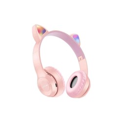 Bluetooth Kedi Kulaklık Katlanabilir Sd Kart Girişli Mikrofonlu Kablosuz Led Işıklı Kulaklık