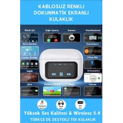 Dokunmatik Ekranlı Bluetooth Kulaklık Tüm Telefonlara Uyumlu Kulaklık