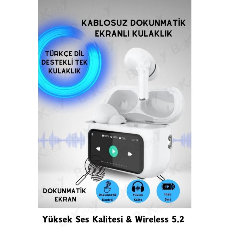 Dokunmatik Ekranlı Bluetooth Kulaklık Tüm Telefonlara Uyumlu Kulaklık