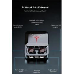 Powerbank Özellikli Dijital Göstergeli Hd Mikrofon Kablosuz Bluetooth Kulaklık